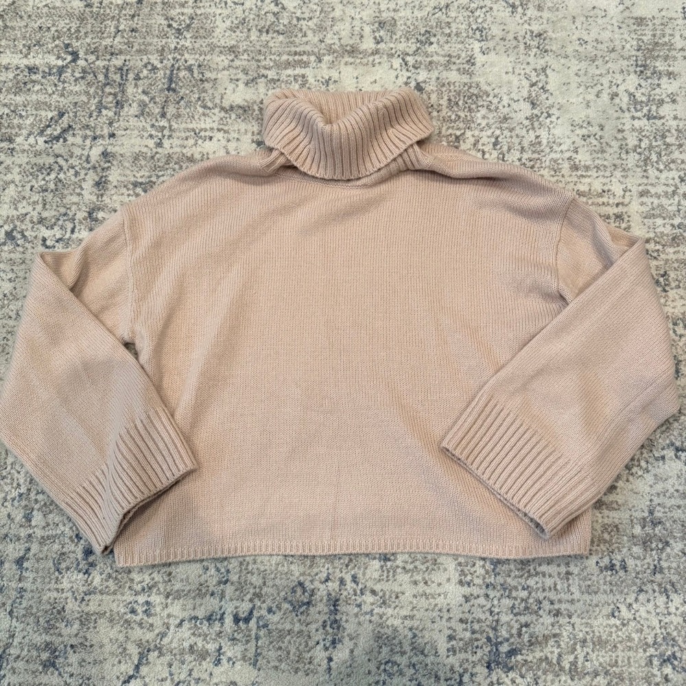 REVOLVE STITCHES & STRIPES‎ Soft Pink Ribbed Turtleneck Sweater Size L